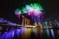 Singapore skyline and fireworks