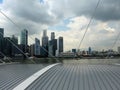 Singapore skyline from Jubilee Bridge Royalty Free Stock Photo