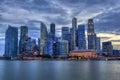 Singapore Skyline at Marina Bay During Sunset Royalty Free Stock Photo