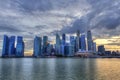 Singapore Skyline at Marina Bay During Sunset Royalty Free Stock Photo