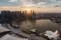 Singapore skyline at the Marina bay during twilight.Aerial view of Singapore business district for background Royalty Free Stock Photo