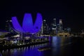 The Singapore skyline in the night is spectacular Royalty Free Stock Photo