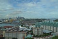 Singapore skyline and Port from Sentosa Island Royalty Free Stock Photo