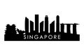 Singapore skyline silhouette. Royalty Free Stock Photo