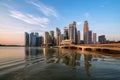 Singapore Skyline at Sunrise at Marina Bay