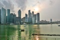 Singapore skyline at sunset Royalty Free Stock Photo