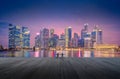 Singapore Skyline and view of skyscrapers on Marina Bay at twilight time. Royalty Free Stock Photo