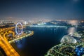 Singapore Skyline and view of skyscrapers on Marina Bay at twilight time Royalty Free Stock Photo