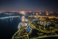 Singapore Skyline and view of skyscrapers on Marina Bay at twilight time Royalty Free Stock Photo