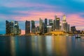 Singapore skyscraper building at Marina Bay in night, Singapore. Royalty Free Stock Photo