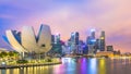 Singapore skyscraper central business district and financial building of Singapore city at twilight. Royalty Free Stock Photo