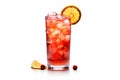 The Singapore Sling cocktail isolated on white background