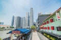 Singapore Street scene, River Walk at Boat Quay