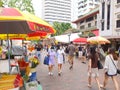 Singapore :Street vendor outside temple