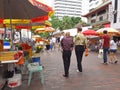 Singapore :Street vendor outside temple