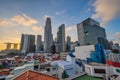 Singapore sunrise city skyline at Boat Quay Royalty Free Stock Photo