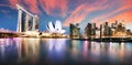 Singapore sunset city skyline at business district, Marina Bay Royalty Free Stock Photo