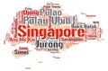 Singapore top travel destinations word cloud