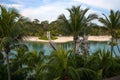 Singapore travel - view of beach in Sentosa island. Royalty Free Stock Photo