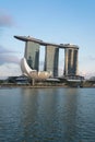 The image of Marina Bay Sands hotel and Art Science Museum. Royalty Free Stock Photo