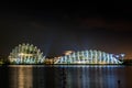 2019-07-06 Singapore - View of Gardens by the Bay at night. Royalty Free Stock Photo