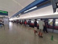 Singapore : Waiting to board MRT train Royalty Free Stock Photo