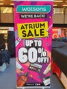 Singapore Watsons Atrium Sale banner