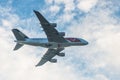 Singapore 50years National Day Singapore Airlines Airbus A380 flew over the city Royalty Free Stock Photo