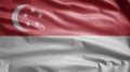 Singaporean flag waving in the wind. Singapore banner blowing soft silk Royalty Free Stock Photo