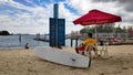 Singaporean lifeguard on Sentosa Island Royalty Free Stock Photo