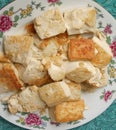 Singaporean mildly fried tofu cuisine Royalty Free Stock Photo