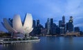 Singaporean skyline at twilight