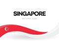 Singaporean waving flag banner. The Republic of Singapore symbol. National day of Singapore anniversary poster.Patriotic