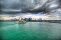 Singapure from the sea. Royalty Free Stock Photo
