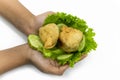 Singara Curry Puff potato and vegetable stuffing deep fried on white background Royalty Free Stock Photo