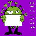 Singboard Covid19 virus cartoon expressions collection set