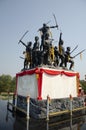 The monument of eleven warriors leaders of Khai Bangrachan in Bang Rachan village of Singburi city in Sing Buri, Thailand.