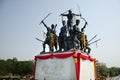 The monument of eleven warriors leaders of Khai Bangrachan in Bang Rachan village of Singburi city in Sing Buri, Thailand.