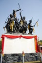 The monument of eleven warriors leaders of Khai Bangrachan in Bang Rachan village of Singburi city in Sing Buri, Thailand.