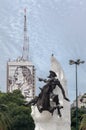 Singer and Don Quijote Buenos Aires Royalty Free Stock Photo