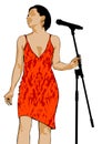 Singer in a dress one