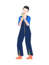Singer Flat Illustration Royalty Free Stock Photo