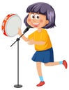 Singer girl playing tambourine Royalty Free Stock Photo