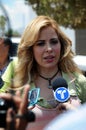 Singer Gloria Trevi being interviewd