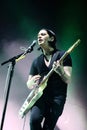 Singer and guitar player of Placebo (band) live performance at Bime Festival Royalty Free Stock Photo