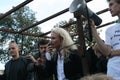 Singer Katya Gordon speaks at a rally in defense of Khimki forest