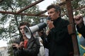 Singer Michael Borzykin at the rally in defense of Khimki forest