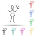 Singer multi color set icon. Simple thin line, outline vector of hobbie icons for ui and ux, website or mobile application Royalty Free Stock Photo