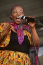 A singer performing at a concert in South Africa