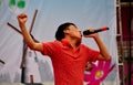 Pengzhou, China: Singer Performing on Outdoor Stage